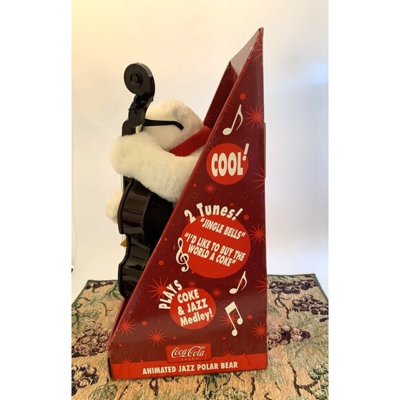 Coca-Cola Musical Polar Bear Jazz Band Bass Player Christmas Decor Music - Picture 9 of 16
